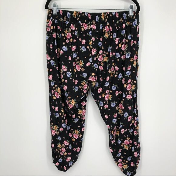 Torrid Crop Classic Fit Jogger Stretch Challis Mid-Rise Pant Floral M/L - Picture 6 of 8